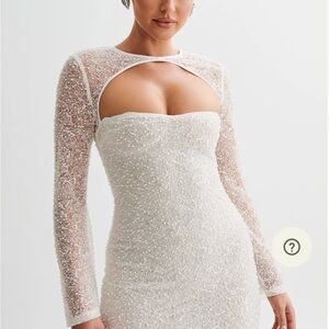 Elegant White Meshki Dress